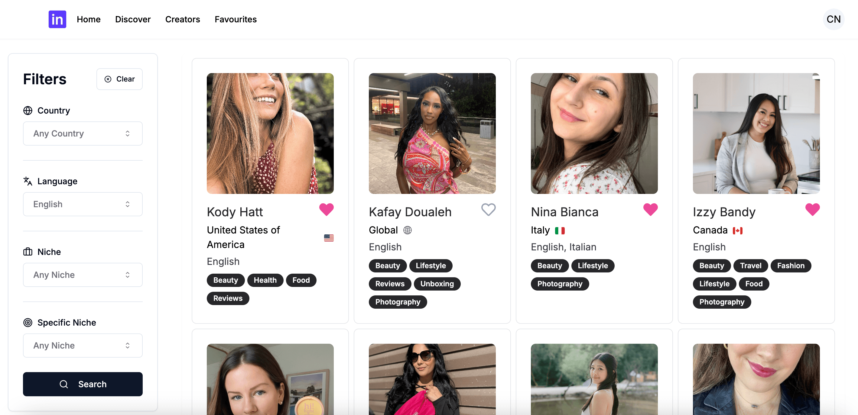 Influme Dashboard Preview